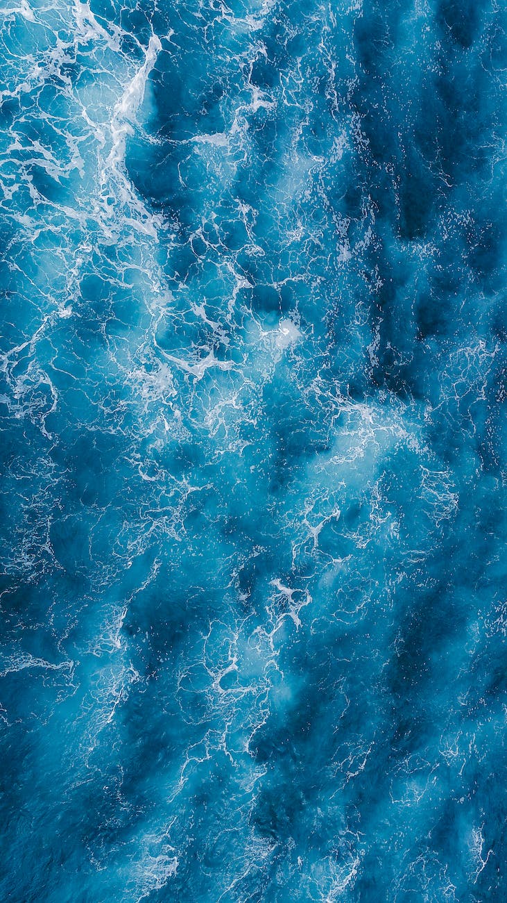 aerial shot of blue water