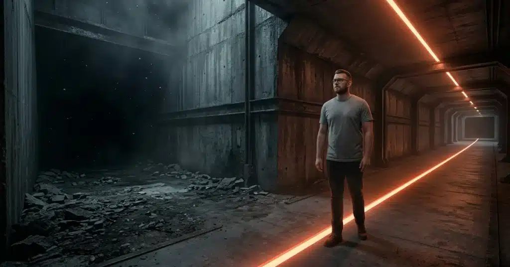 Person choosing a lit managed path over a dark DIY track, illustrating Google Ads specialist versus doing it yourself.