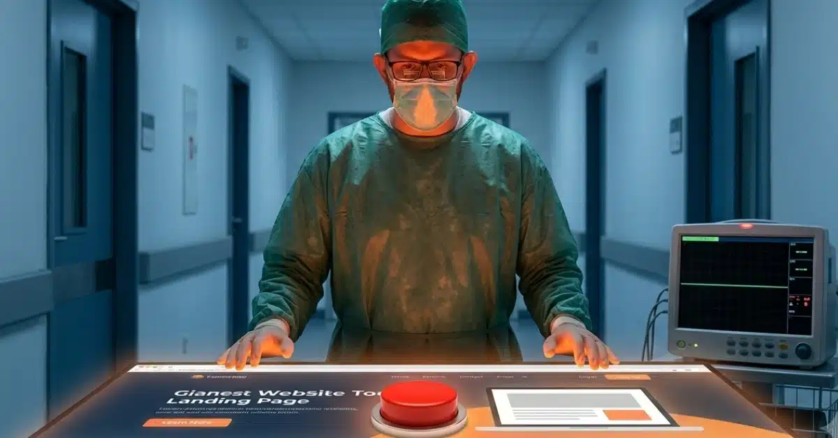 Fixing a landing page with Claude, shown as an operating table CRO audit.