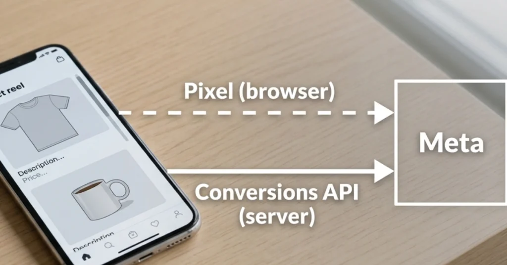 How the Meta Pixel and Conversions API send Shopify data to Facebook.