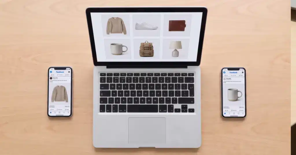 Catalogue ads retargeting a past visitor with a viewed product and prospecting a new shopper from the same product feed.